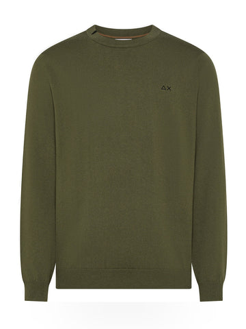 Sun68 Sweater Basic L/s - Maglieria Uomo - Militare Scuro