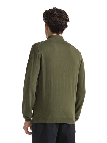 Sun68 Half Zip Sweater Basic L/s - Maglieria Uomo - Militare Scuro