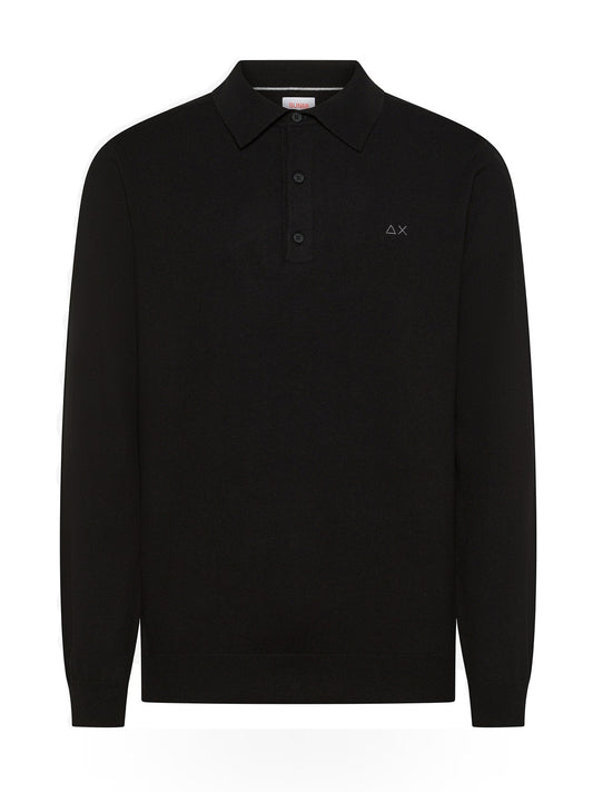 Sun68 Polo Sweater Basic L/s - Maglieria Uomo - Nero