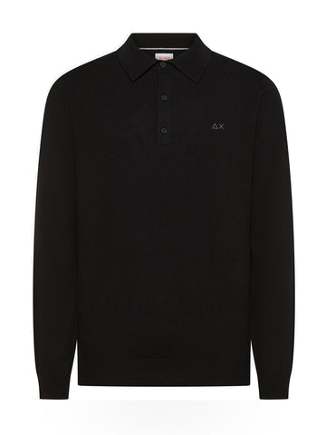 Sun68 Polo Sweater Basic L/s - Maglieria Uomo - Nero