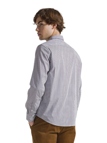 Sun68 Shirt Classic Stripe L/s - Camicia Uomo - Navy Blue/Bianco