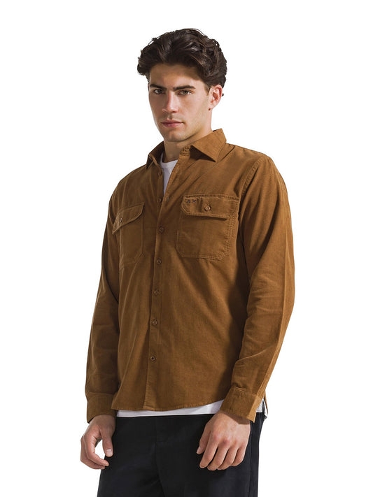 Sun68 Shirt Light Corduroy L/s - Camicia Uomo - Cacao