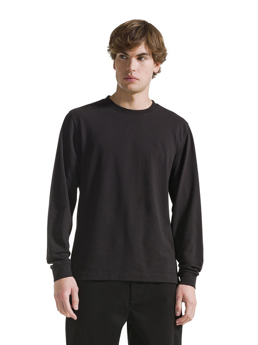 Sun68 T-Shirt Piquet L/S - T-Shirt Uomo - Nero