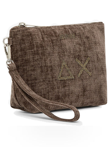 Sun68 Mini Pouche Velvet - Borse Donna - Tortora