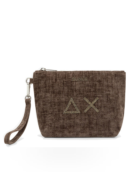 Sun68 Mini Pouche Velvet - Borse Donna - Tortora
