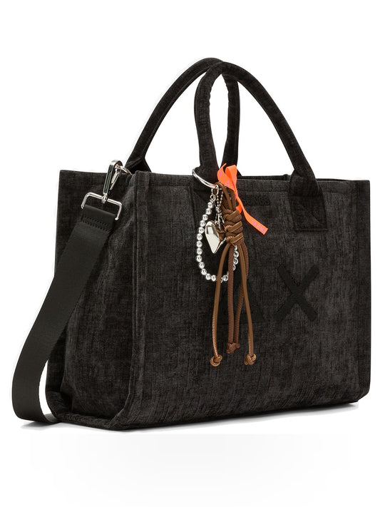 Sun68 Cali Midi Bag Velvet - Borsa Donna - Nero