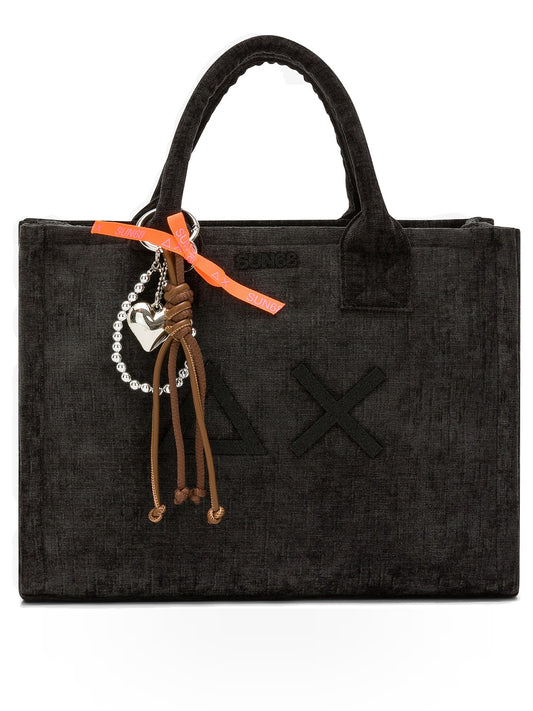 Sun68 Cali Midi Bag Velvet - Borsa Donna - Nero