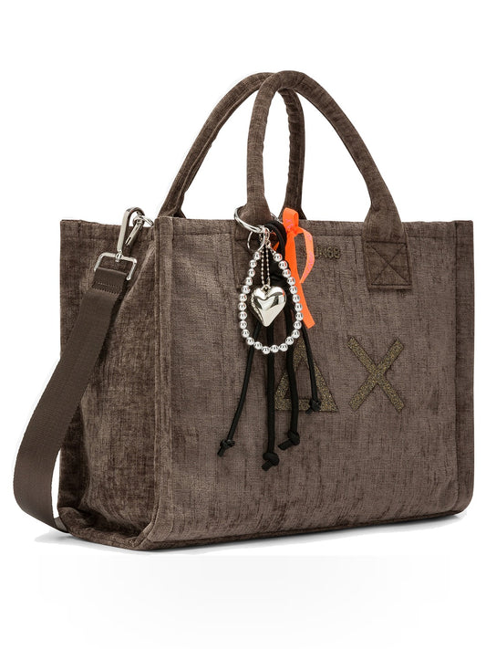 Sun68 Cali Midi Bag Velvet - Borsa Donna - Tortora
