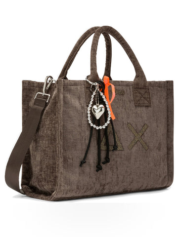 Sun68 Cali Midi Bag Velvet - Borsa Donna - Tortora