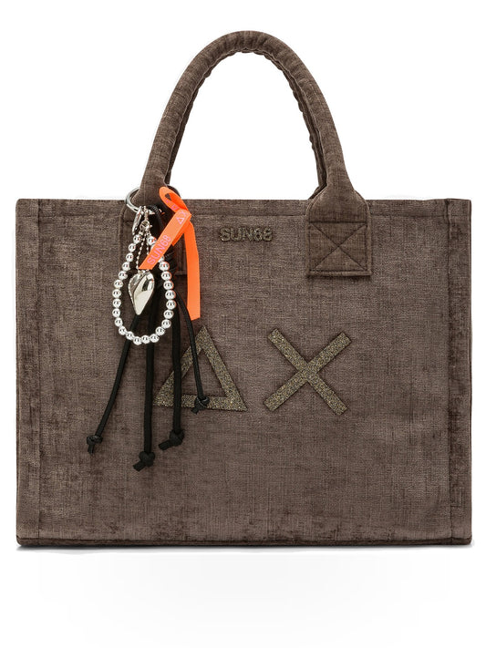 Sun68 Cali Midi Bag Velvet - Borsa Donna - Tortora