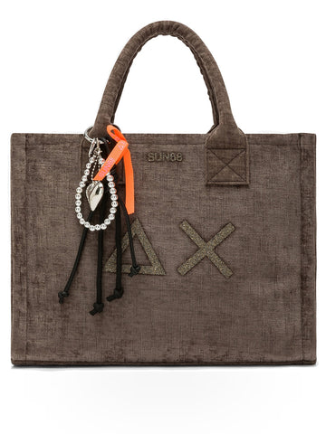 Sun68 Cali Midi Bag Velvet - Borsa Donna - Tortora