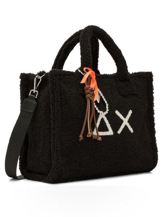 Sun68 Cali Midi Bag Teddy - Borsa Donna - Nero