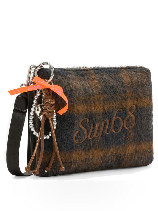Sun68 Pochette Wool Touch Fringes - Borse Donna - Blu