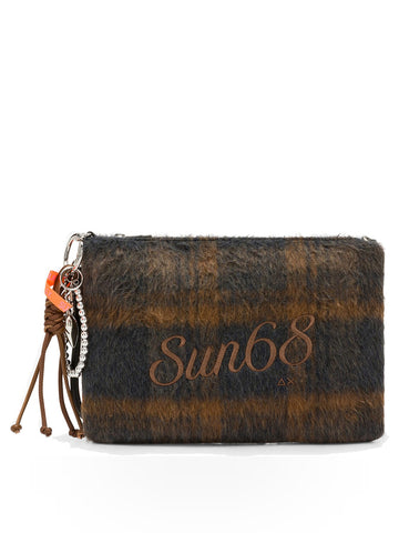 Sun68 Pochette Wool Touch Fringes - Borse Donna - Blu