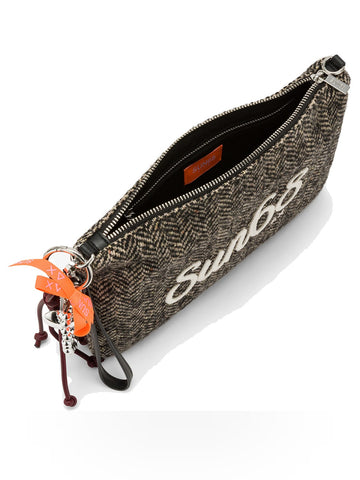 Sun68 Pochette Wool Touch Fringes - Borse Donna - Nero