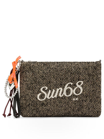 Sun68 Pochette Wool Touch Fringes - Borse Donna - Nero