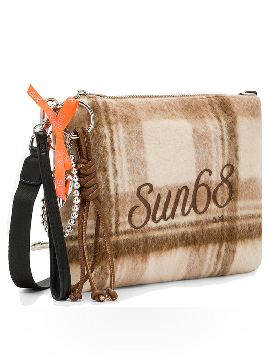 Sun68 Pochette Wool Touch Fringes - Borse Donna - Cacao