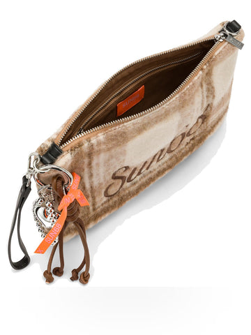 Sun68 Pochette Wool Touch Fringes - Borse Donna - Cacao