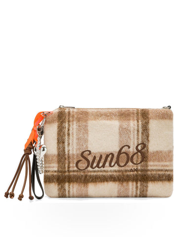 Sun68 Pochette Wool Touch Fringes - Borse Donna - Cacao