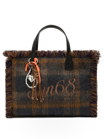 Sun68 Cali Midi Bag Wool Touch Fringes - Borsa Donna - Navy Blue