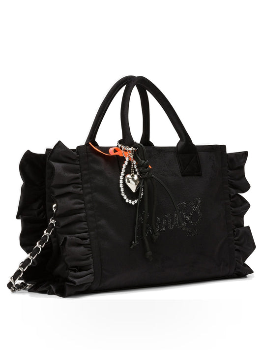 Sun68 Cali Midi Bag Rouches Chenille - Borse Donna - Nero