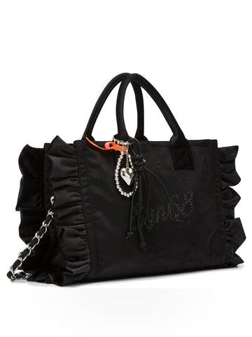 Sun68 Cali Midi Bag Rouches Chenille - Borse Donna - Nero