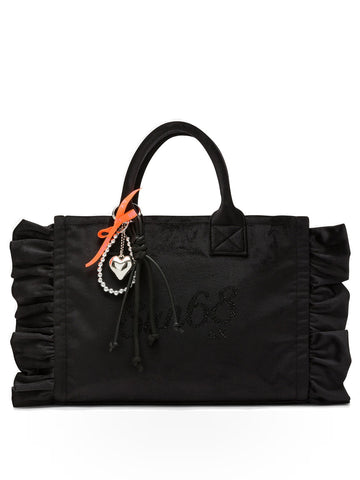 Sun68 Cali Midi Bag Rouches Chenille - Borse Donna - Nero