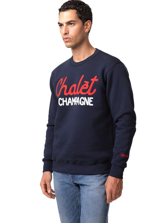 SuperCulture Felpa Chalet & Champagne - Felpe Uomo - Blu