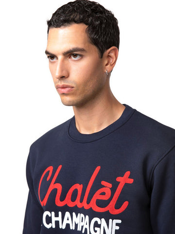 SuperCulture Felpa Chalet & Champagne - Felpe Uomo - Blu