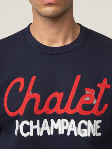 SuperCulture Felpa Chalet & Champagne - Felpe Uomo - Blu