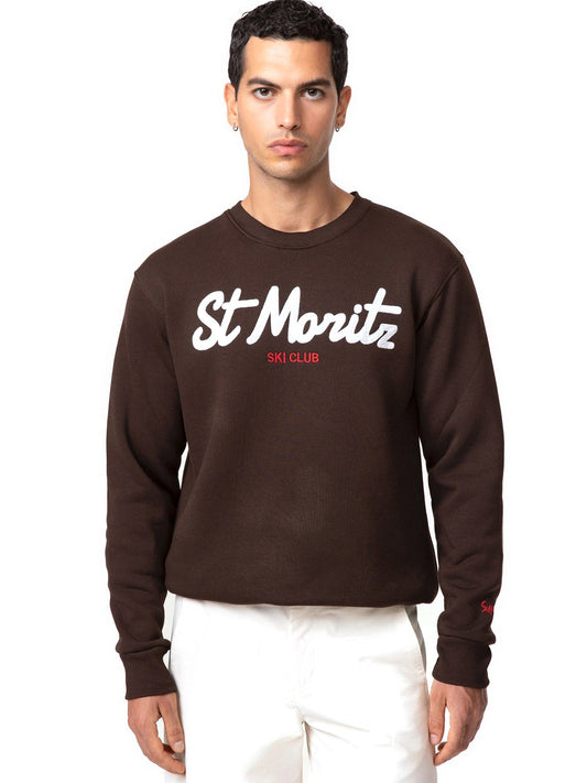 SuperCulture Felpa St. Moritz Ski Club - Felpe Uomo - Moro