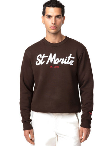 SuperCulture Felpa St. Moritz Ski Club - Felpe Uomo - Moro
