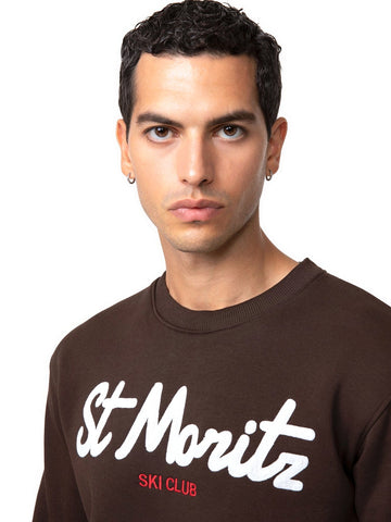 SuperCulture Felpa St. Moritz Ski Club - Felpe Uomo - Moro
