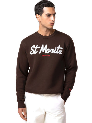 SuperCulture Felpa St. Moritz Ski Club - Felpe Uomo - Moro