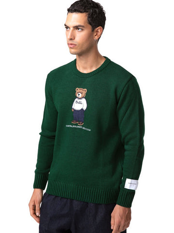 SuperCulture Pullover Cortina Dolomiti Ski Club - Maglieria Uomo - Verde Bosco