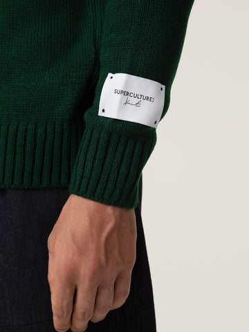 SuperCulture Pullover Cortina Dolomiti Ski Club - Maglieria Uomo - Verde Bosco