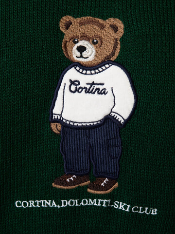 SuperCulture Pullover Cortina Dolomiti Ski Club - Maglieria Uomo - Verde Bosco
