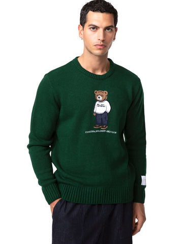 SuperCulture Pullover Cortina Dolomiti Ski Club - Maglieria Uomo - Verde Bosco
