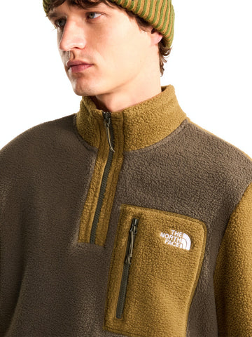 The North Face Felpa Pile Yumiori 1/4 Zip - Felpe Uomo - New Taupe Green