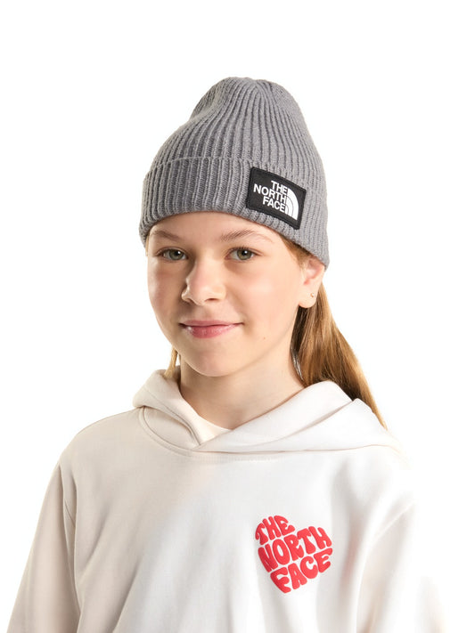 The North Face Kids Tnf Logo Box Cuffed Beanie - Cappelli Bambino - Grigio
