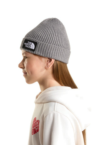 The North Face Kids Tnf Logo Box Cuffed Beanie - Cappelli Bambino - Grigio