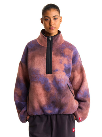 The North Face Tnf Red Box Printed 1/2 Zip Fleece - Felpe Uomo - Grounded Plum