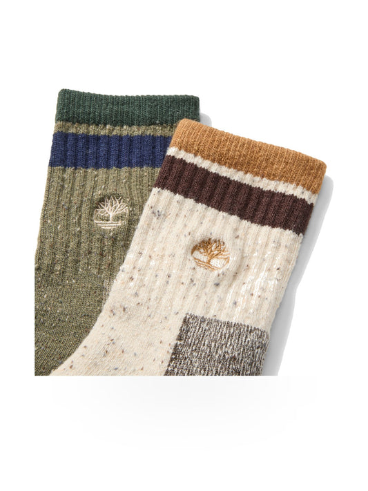 Timberland 2 Pack Speckle Mid Crew - Calzini Uomo - Marrone