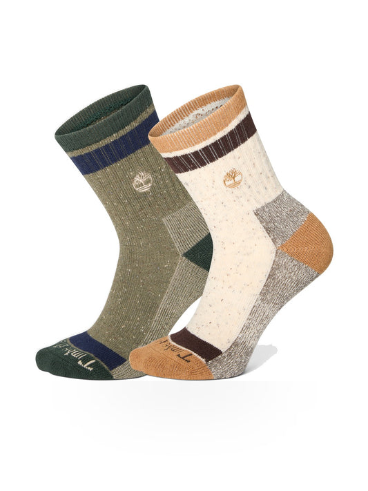 Timberland 2 Pack Speckle Mid Crew - Calzini Uomo - Marrone