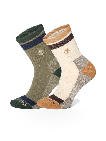 Timberland 2 Pack Speckle Mid Crew - Calzini Uomo - Marrone