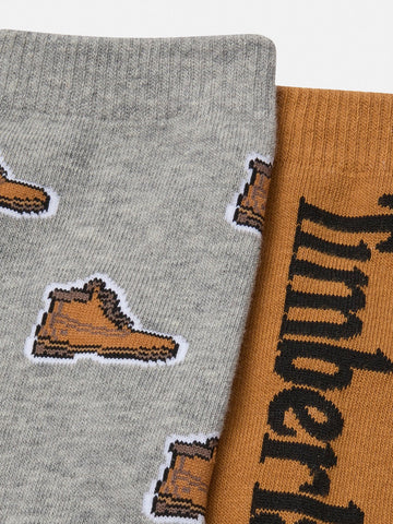 Timberland Hampshire 2 Pack Boot Print Crew - Calzini Uomo - Grigio