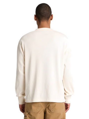 Timberland Wharf River Waffle Henley Ls Polo - T-Shirt Uomo - Bianco