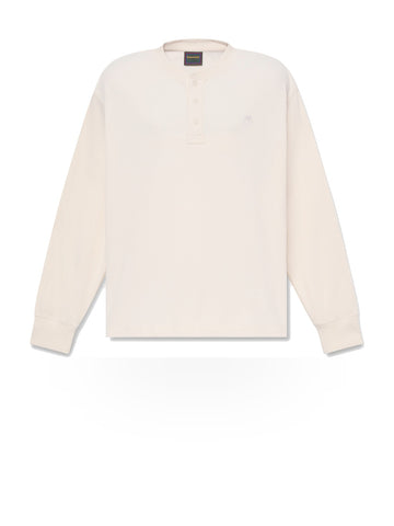 Timberland Wharf River Waffle Henley Ls Polo - T-Shirt Uomo - Bianco