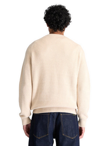 Timberland Cotton Blend Raglan Sleeve Crewneck - Maglieria Uomo - Lght Oatml Hthr
