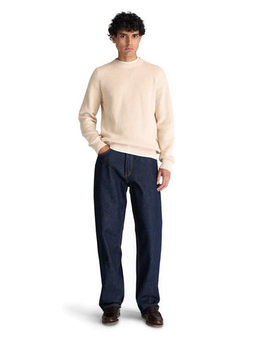 Timberland Cotton Blend Raglan Sleeve Crewneck - Maglieria Uomo - Lght Oatml Hthr